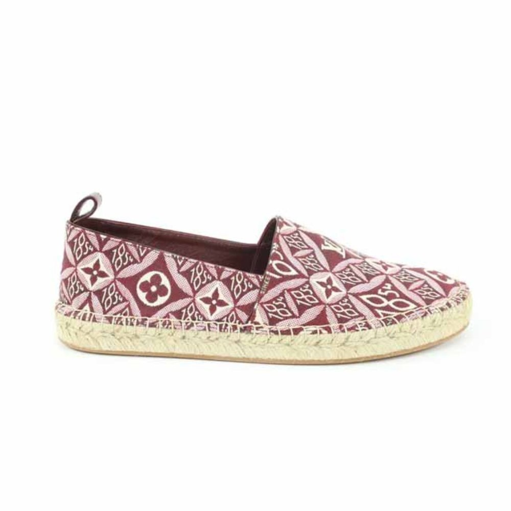 Louis Vuitton Sz 39.5 Burgundy Since 1854 Starboard Flat Espadrille s27lv99